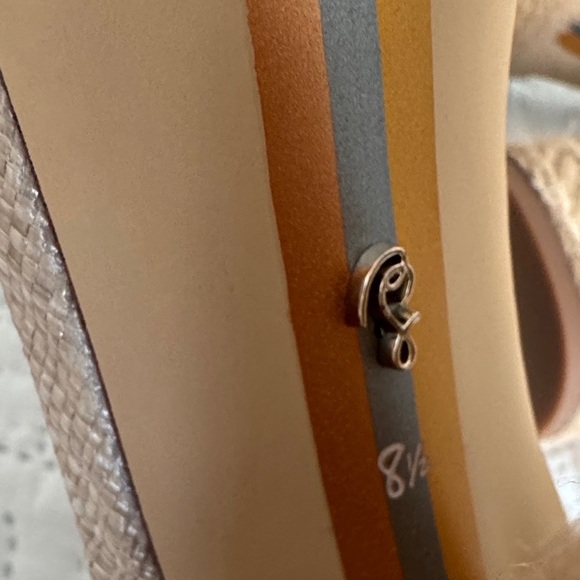 NWT SAM EDELMAN Kade ankle strap espadrille platform sandal beige size 8.5 - Picture 8 of 10